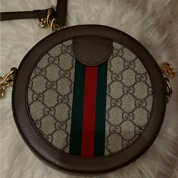 Gucci Beige and Brown Round Crossbody Bag - Picture 6 of 6